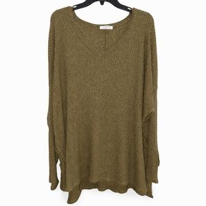 Zenana Waffle Knit Sweater XL Olive